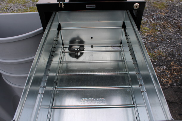 OfficeMax Black Metal 4 Drawer Filing Cabinet. 15x22x52 - Image 4 of 7