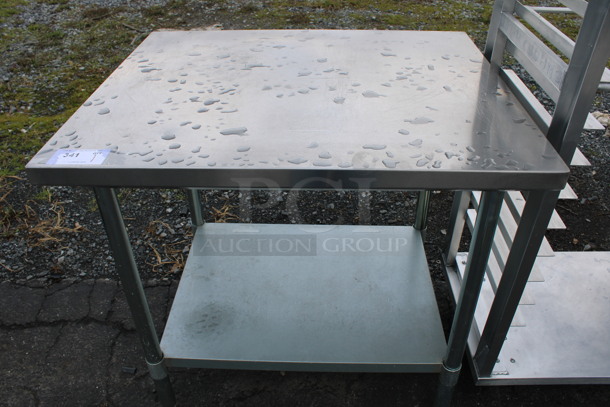 Stainless Steel Commercial Table w/ Metal Under Shelf. 36x30x34