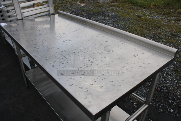 Stainless Steel Commercial Table w/ Under Shelf and Backsplash. 60x30x39 - Image 2 of 3