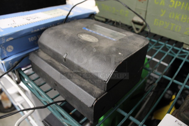 Lathem Countertop Time Clock w/ 3 Boxes of Time Cards. 6x6x3 - Image 3 of 5