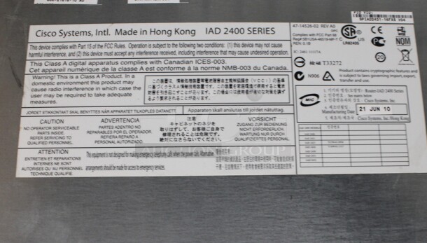 Cisco Systems Cisco IAD2400 Series Gateway Router. 17.5x14x2 - Image 5 of 5