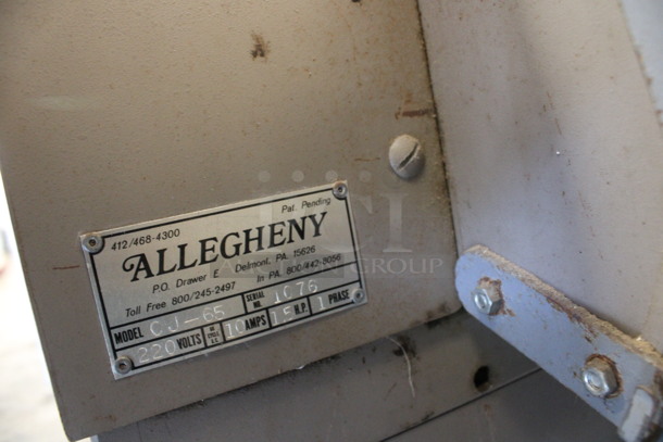 Allegheny Model CJ-65 Metal Commercial Floor Style Heavy Duty Paper Metal Shredder on Commercial Casters. 220 Volts. 75x32x42.5 - Image 8 of 8