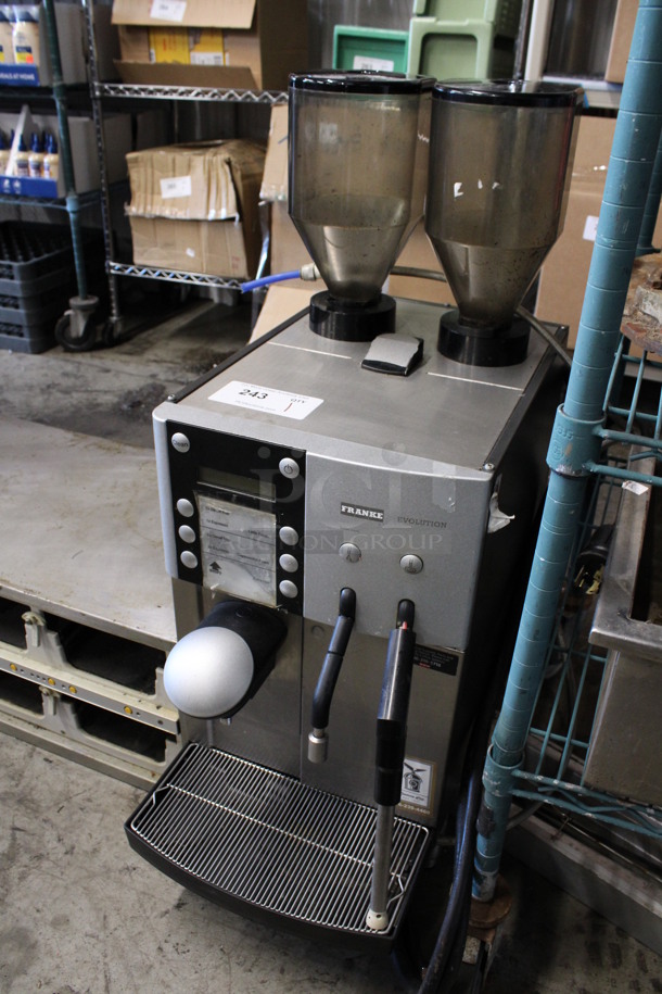 Franke Evolution Metal Commercial Countertop Automatic Single Group Espresso Machine w/ Steam Wand and 2 Hoppers. 208 Volts, 1 Phase. 13x24x35 - Image 2 of 8