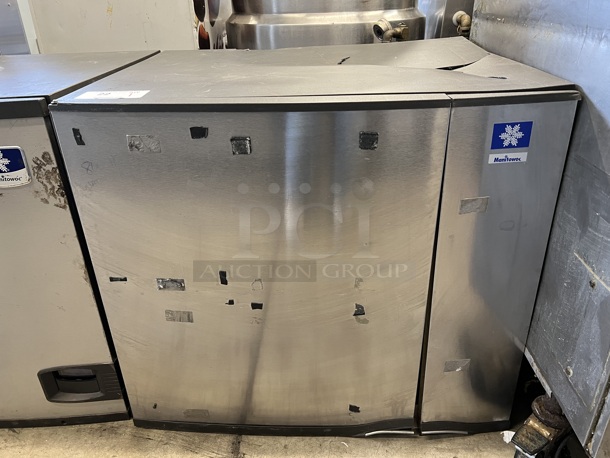 2012 Manitowoc Model SY0894N Stainless Steel Commercial Ice Machine Head w/ Manitowoc Model JC0495 Remote Fan. 208-230 Volts, 1 Phase. 30x25x27