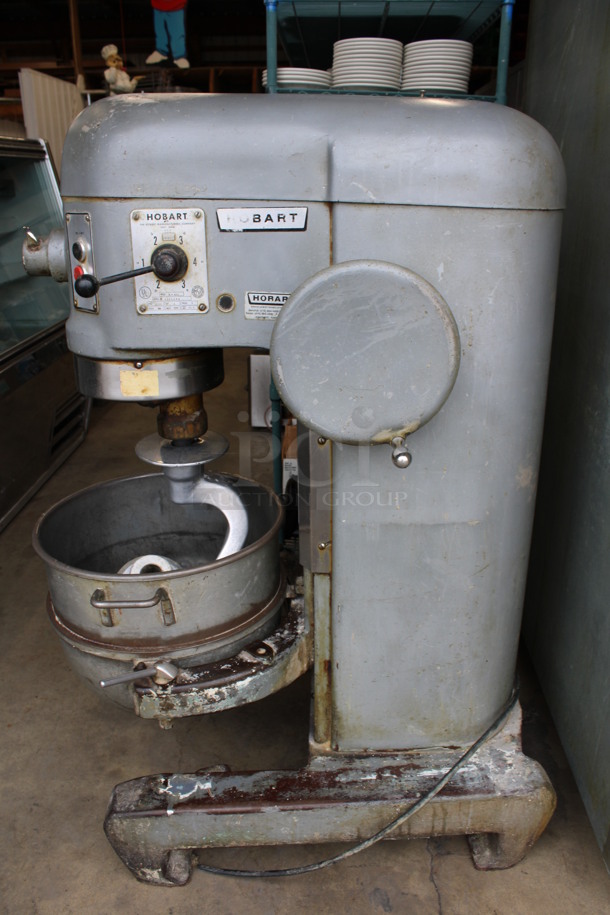 Hobart Model H-600 Metal Commercial Floor Style 60 Quart Planetary Mixer w/ Stainless Steel Mixing Bowl, Dough Hook and Whisk Attachments. 230 Volts, 1 Phase. 29x39x56 - Image 2 of 8