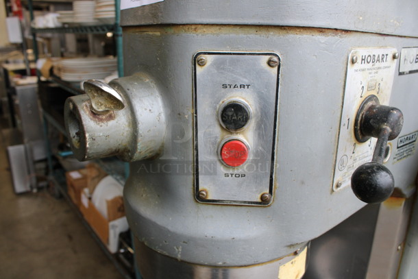 Hobart Model H-600 Metal Commercial Floor Style 60 Quart Planetary Mixer w/ Stainless Steel Mixing Bowl, Dough Hook and Whisk Attachments. 230 Volts, 1 Phase. 29x39x56 - Image 6 of 8