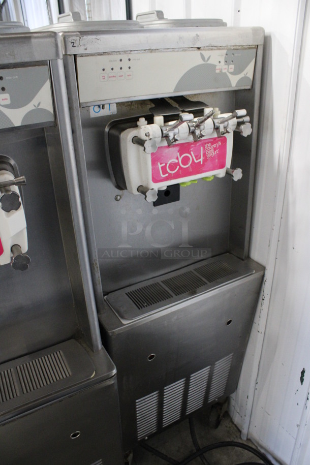 Taylor Model 794-33 Stainless Steel Commercial Floor Style Water Cooled 2 Flavor w/ Twist Soft Serve Ice Cream Machine on Commercial Casters. 208-230 Volts, 3 Phase. 20x34x59 - Image 2 of 7