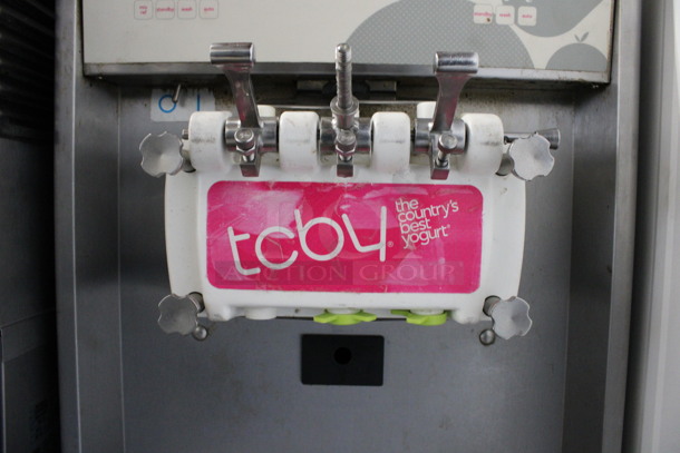 Taylor Model 794-33 Stainless Steel Commercial Floor Style Water Cooled 2 Flavor w/ Twist Soft Serve Ice Cream Machine on Commercial Casters. 208-230 Volts, 3 Phase. 20x34x59 - Image 4 of 7