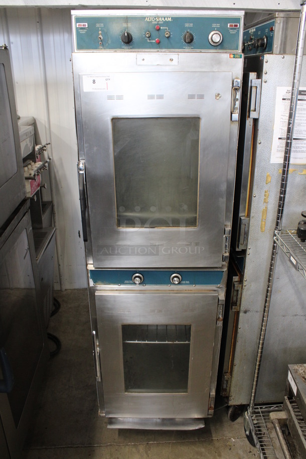 Alto Shaam Model 1000-TH/I DELUXE Stainless Steel Commercial Cook N Hold Oven on Commercial Casters. 208-240 Volts. 23x30x76.5