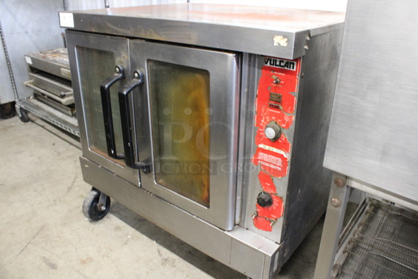 Vulcan Stainless Steel Commercial Natural Gas Powered Full Size Convection Oven w/ View Through Doors, Metal Oven Racks and Thermostatic Controls on Commercial Casters. 40.5x36x39 - Image 2 of 6