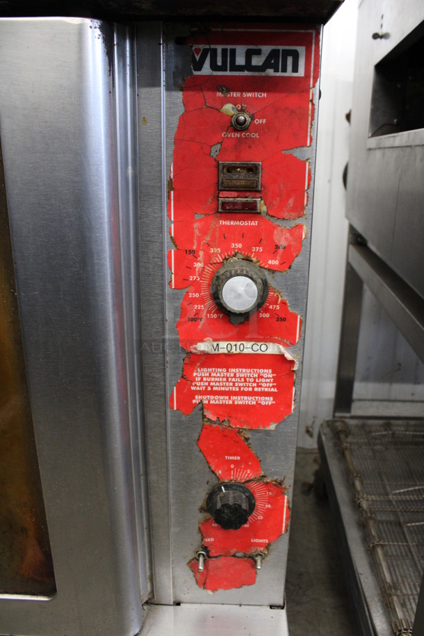 Vulcan Stainless Steel Commercial Natural Gas Powered Full Size Convection Oven w/ View Through Doors, Metal Oven Racks and Thermostatic Controls on Commercial Casters. 40.5x36x39 - Image 3 of 6
