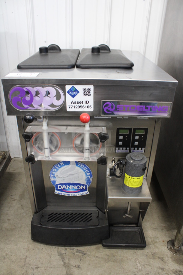 2011 Stoelting Model SF144-38I Stainless Steel Commercial Countertop Air Cooled 2 Flavor Soft Serve Ice Cream Machine w/ Milkshake Mixer. 208-230 Volts, 1 Phase. 22x32x34