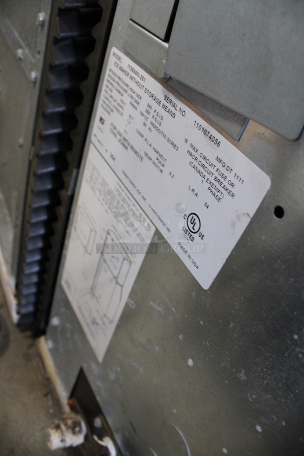 2011 Manitowoc Model IY0694N-261 Stainless Steel Commercial Ice Machine Head w/ Manitowoc Model JC0495 Remote Fan. 208-230 Volts, 1 Phase. 30x25x21.5 - Image 5 of 11