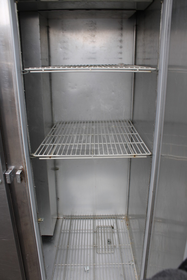 Beverage Air Model EF48-1AS Stainless Steel Commercial 2 Door Reach In Freezer w/ Poly Coated Racks on Commercial Casters. 115 Volts, 1 Phase. 52x34x84. Cannot Test Due To Cut Power Cord - Image 7 of 7