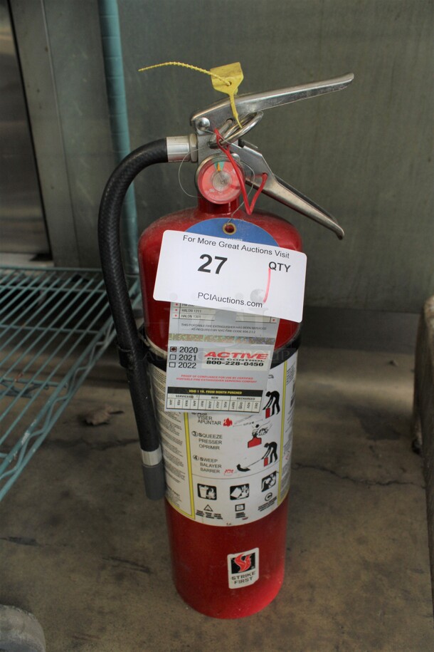 Strike First Dry Chemical Fire Extinguisher. 5x6x20.5