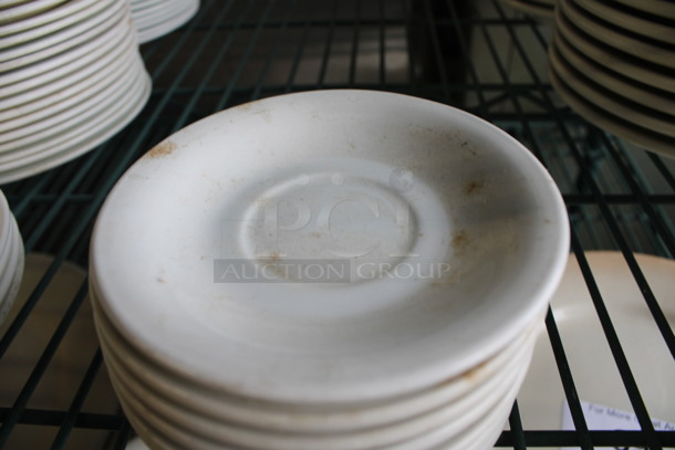10 White Ceramic Saucers. 4.5x4.5x0.5. 10 Times Your Bid! - Image 2 of 3