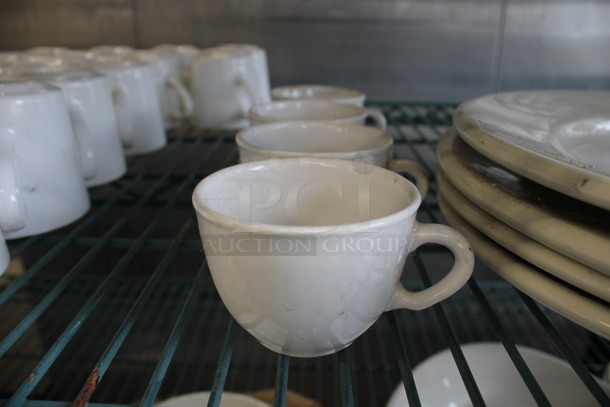 5 White Ceramic Mugs. 3.5x3x2. 5 Times Your Bid!