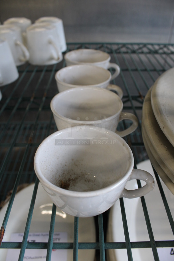 5 White Ceramic Mugs. 3.5x3x2. 5 Times Your Bid! - Image 2 of 3