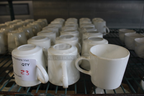 23 White Ceramic Mugs. 4x3x3. 23 Times Your Bid! - Image 2 of 3