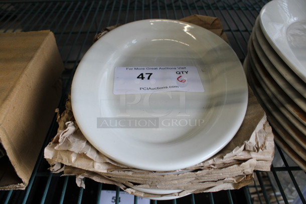 6 BRAND NEW! White Ceramic Oval Plates. 10.5x7.5x1. 6 Times Your Bid!