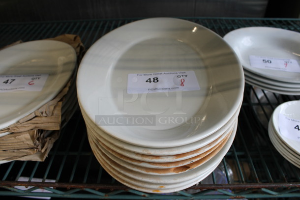 8 White Ceramic Oval Plates. 13x9x1.5. 8 Times Your Bid!