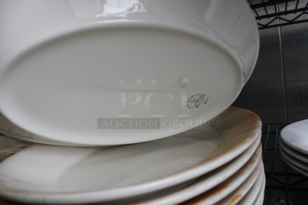 8 White Ceramic Oval Plates. 13x9x1.5. 8 Times Your Bid! - Image 3 of 3