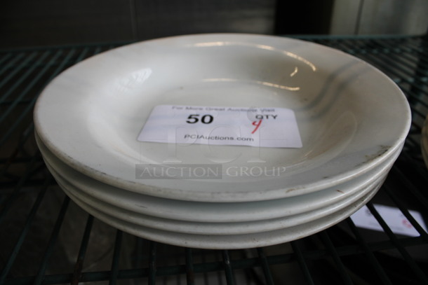 4 White Ceramic Pasta Plates. 9x9x1.5. 4 Times Your Bid!