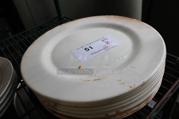 10 White Ceramic Plates. 12x12x0.5. 10 Times Your Bid! - Image 2 of 4