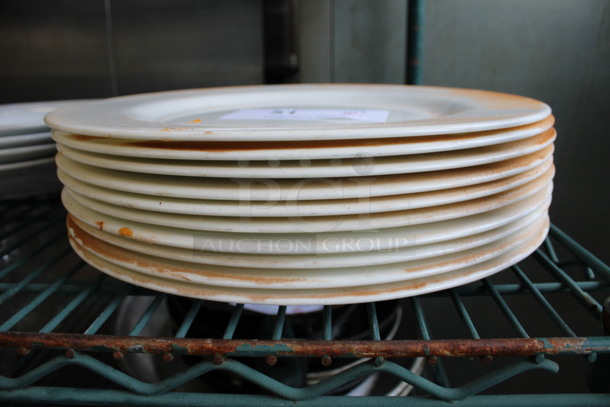 10 White Ceramic Plates. 12x12x0.5. 10 Times Your Bid! - Image 3 of 4