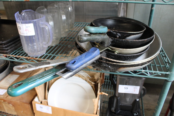 6 Various Metal Skillets. Includes 25x14.5x2.5. 6 Times Your Bid! - Image 1 of 3