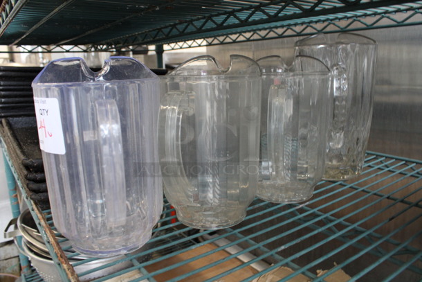 4 Various Clear Pitchers; 3 Poly and 1 Glass. Includes 7x5x8. 4 Times Your Bid! - Image 2 of 3