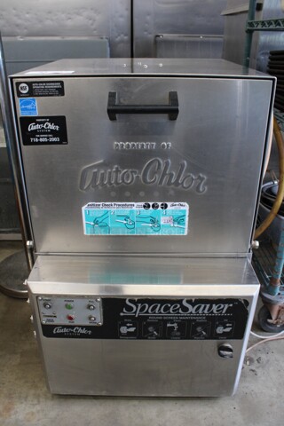 Auto-Chlor System Space Saver ENERGY STAR Stainless Steel Commercial Dishwasher w/ Dish Caddy. 23x28x33.5