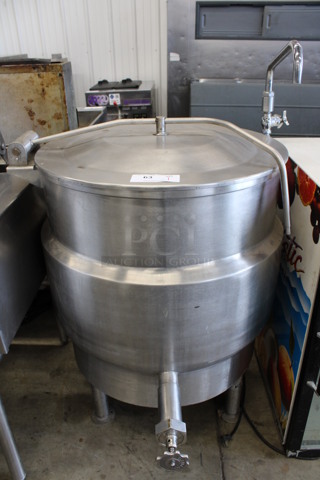 2011 Vulcan Hart Model MDMT-20 Stainless Steel Commercial Steam Powered Floor Style 20 Gallon Steam Kettle. 32x38x48