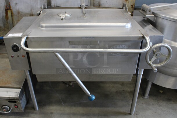 Legion Model TGSP-2430 Stainless Steel Commercial Natural Gas Powered Floor Style Braising Pan. 90,000 BTU. 47x40x38