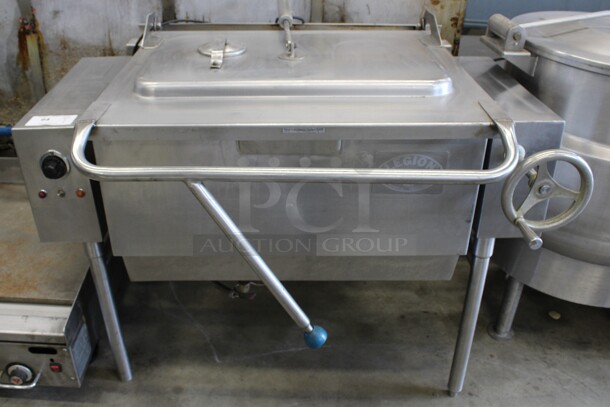 Legion Model TGSP-2430 Stainless Steel Commercial Natural Gas Powered Floor Style Braising Pan. 90,000 BTU. 47x40x38 - Image 1 of 7
