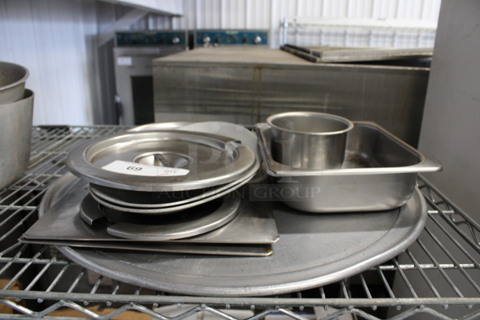 ALL ONE MONEY! Lot of Various Metal Pieces Including Round Pizza Pan!