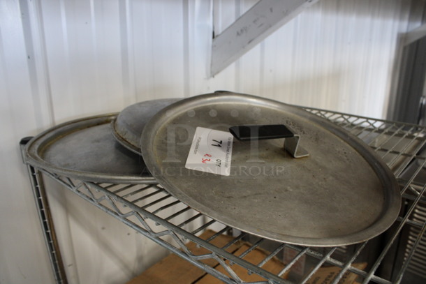 3 Various Metal Round Lids. Includes 16.5x16.5x2. 3 Times Your Bid! - Image 2 of 2