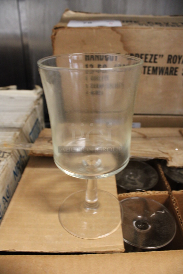 12 BRAND NEW IN BOX! Goblet Wine Glasses. 3.5x3.5x6.5. 12 Times Your Bid!