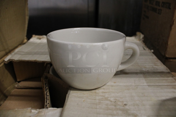 30 BRAND NEW IN BOX! White Ceramic Mugs. 5x4x2.5. 30 Times Your Bid!