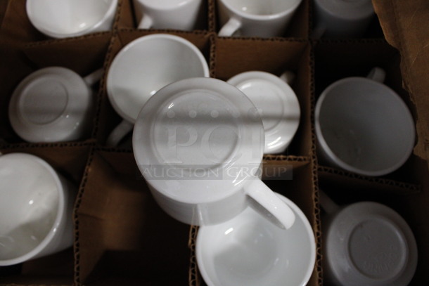 29 BRAND NEW IN BOX! White Ceramic Mugs. 4x3x3. 29 Times Your Bid! - Image 3 of 3