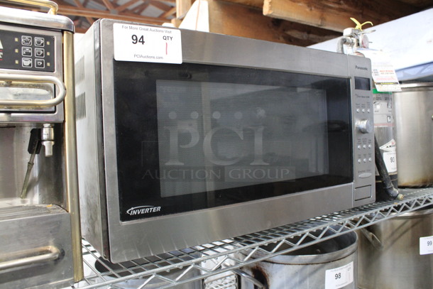 Panasonic Chrome Finish Countertop Microwave Oven w/ Plate. 24x18x13.5 - Image 2 of 5