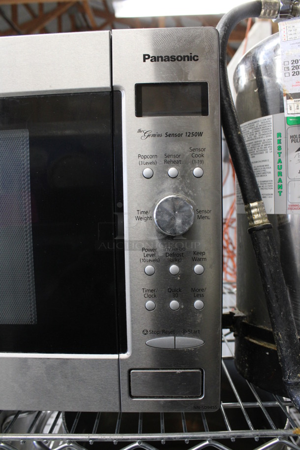 Panasonic Chrome Finish Countertop Microwave Oven w/ Plate. 24x18x13.5 - Image 3 of 5