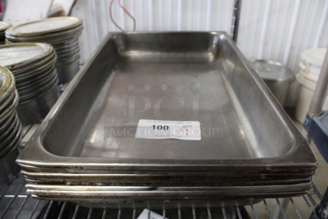 9 Stainless Steel Full Size Drop In Bins. 1/1x2. 9 Times Your Bid!