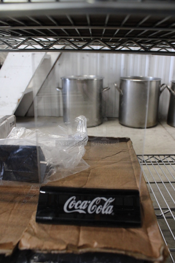 ALL ONE MONEY! Lot of 20 BRAND NEW IN BOX! Clear and Black Poly Countertop Paper / Menu Holders. 4x2x6.5 - Image 1 of 3