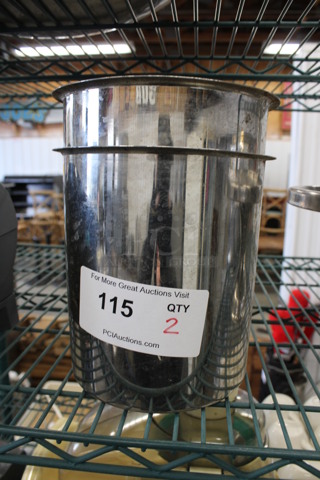 2 Metal Cylindrical Bins. 7.5x7.5x7.5. 2 Times Your Bid!