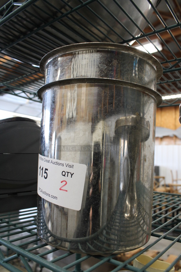 2 Metal Cylindrical Bins. 7.5x7.5x7.5. 2 Times Your Bid! - Image 3 of 3