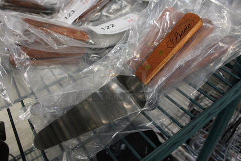 13 BRAND NEW! Bacio Stainless Steel Lifters w/ Wooden Handle. 9". 13 Times Your Bid!