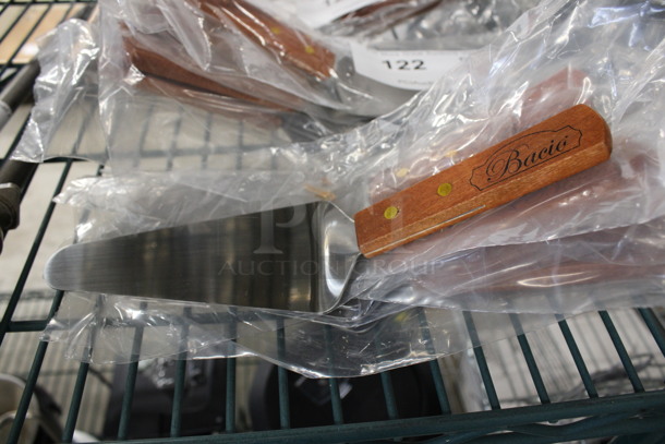 13 BRAND NEW! Bacio Stainless Steel Lifters w/ Wooden Handle. 9". 13 Times Your Bid! - Image 2 of 3