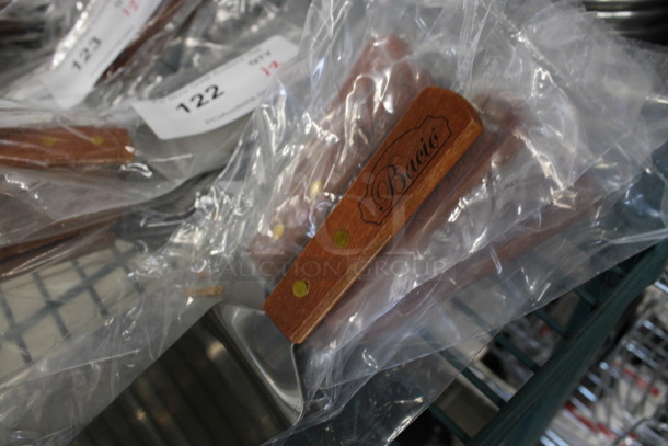 13 BRAND NEW! Bacio Stainless Steel Lifters w/ Wooden Handle. 9". 13 Times Your Bid! - Image 3 of 3