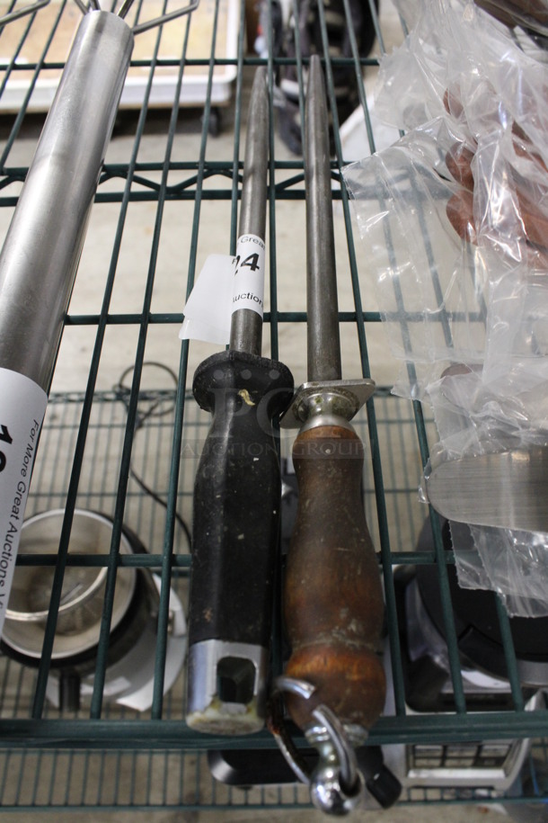 2 Metal Knife Sharpening Rods. 16", 18". 2 Times Your Bid! - Image 1 of 2